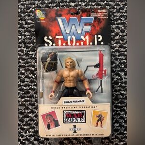 1997 WWF Brian Pillman S.T.O.M.P. Series 1 Action Figure Jakks Pacific Sealed